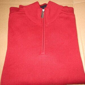 NWOT Oscar De La Renta Men’s 1/4 Zipper Long Sleeves Sweater Red - XL